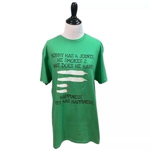 Spencer's Women's Crewneck T-Shirt M Medium NWT Mary Jane Graphic Print Green